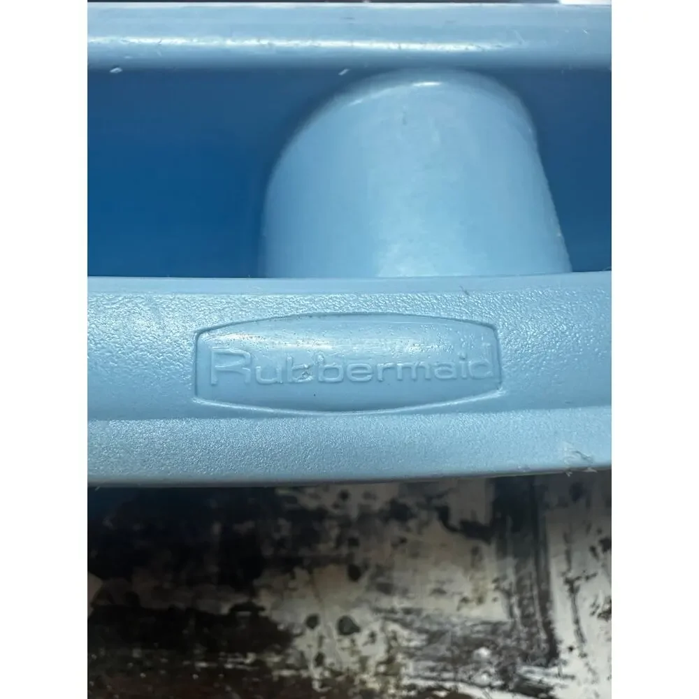 VTG Rubbermaid Twin Sink Dish Drying Drainer Country Blue 6049 *1 slat broken